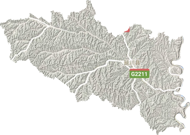 延川县地形地图