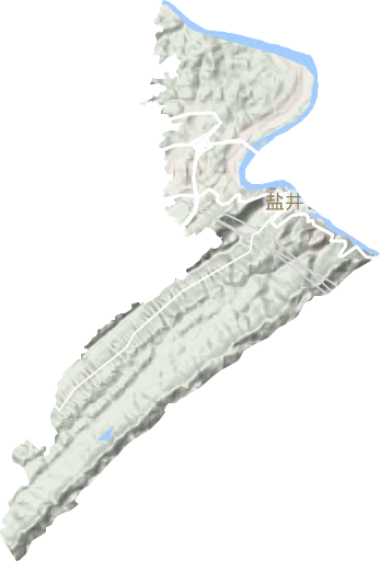 盐井街道地形地图