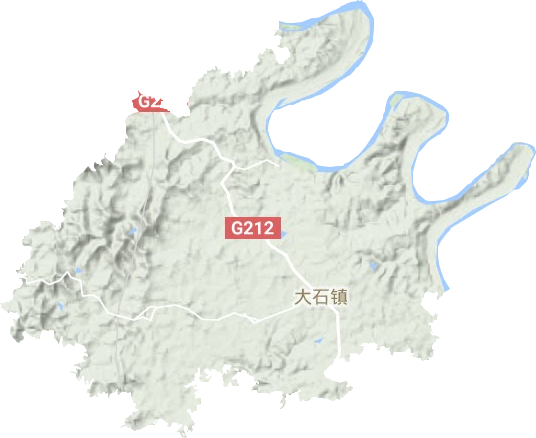 大石街道地形地图