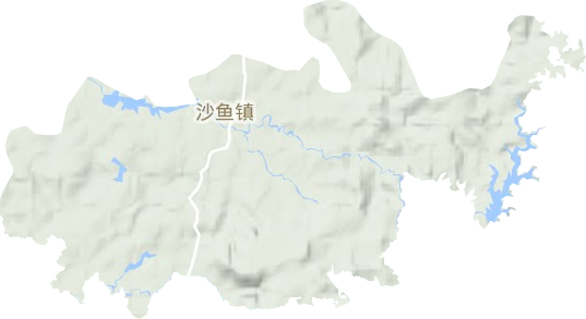 沙鱼镇地形地图