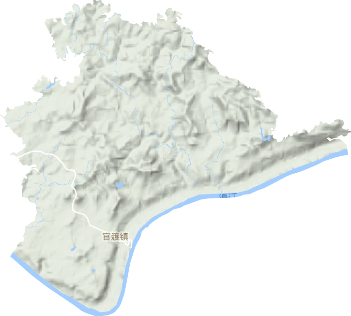 官渡镇地形地图
