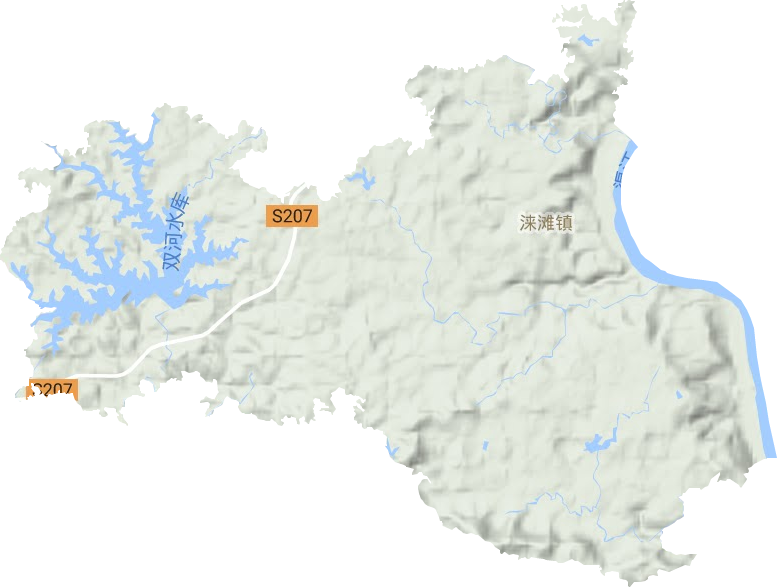 涞滩镇地形地图