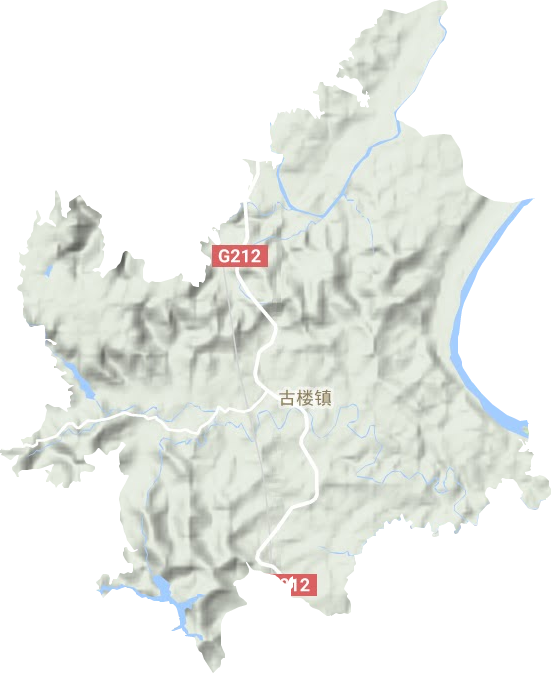 古楼镇地形地图