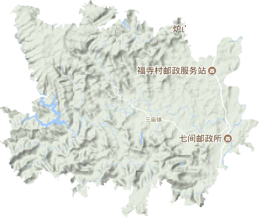 三庙镇地形地图