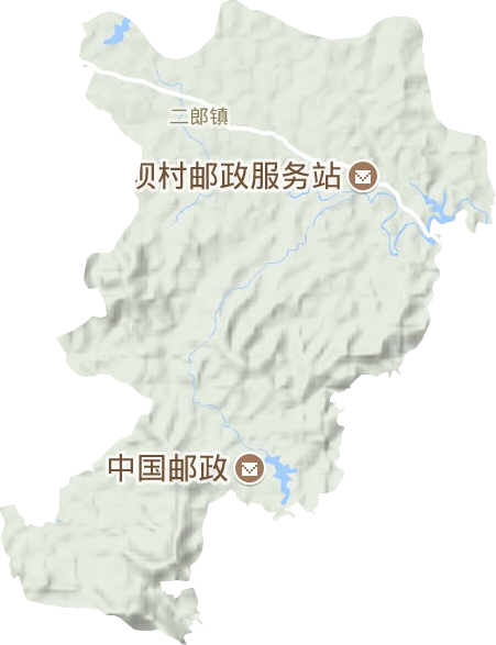 二郎镇地形地图