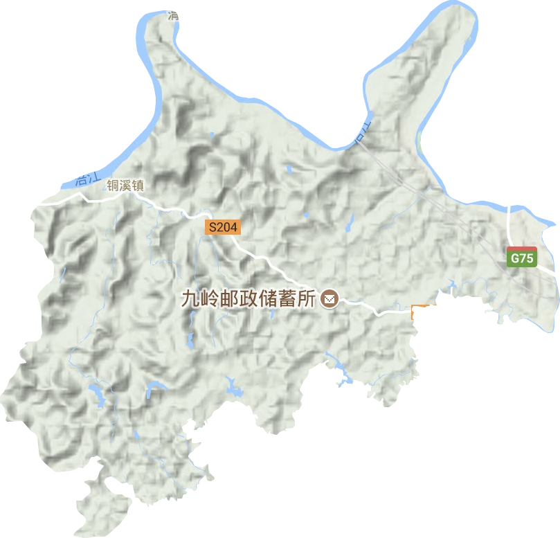 铜溪镇地形地图