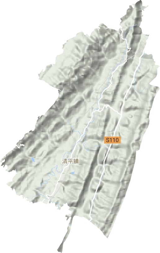 清平镇地形地图