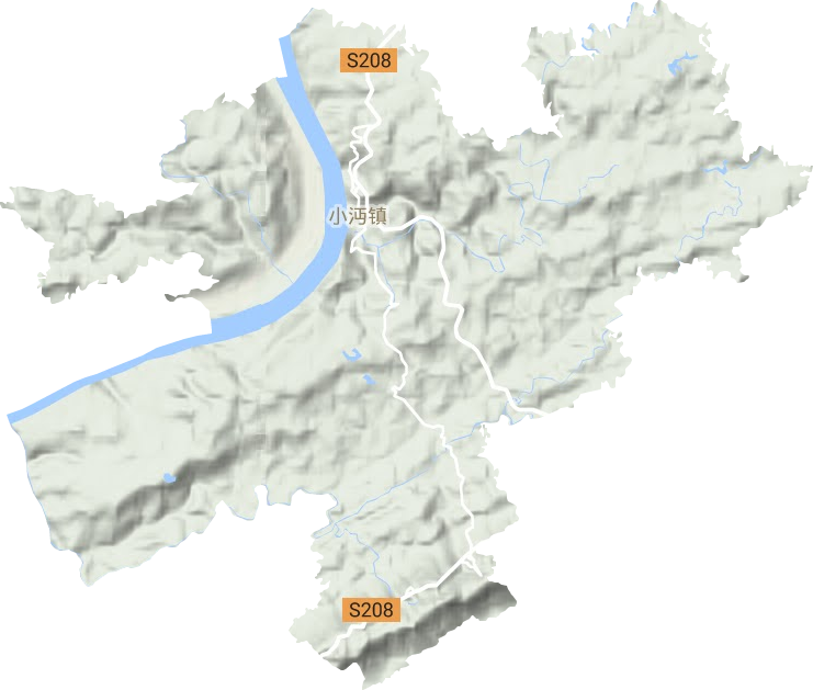 小沔镇地形地图