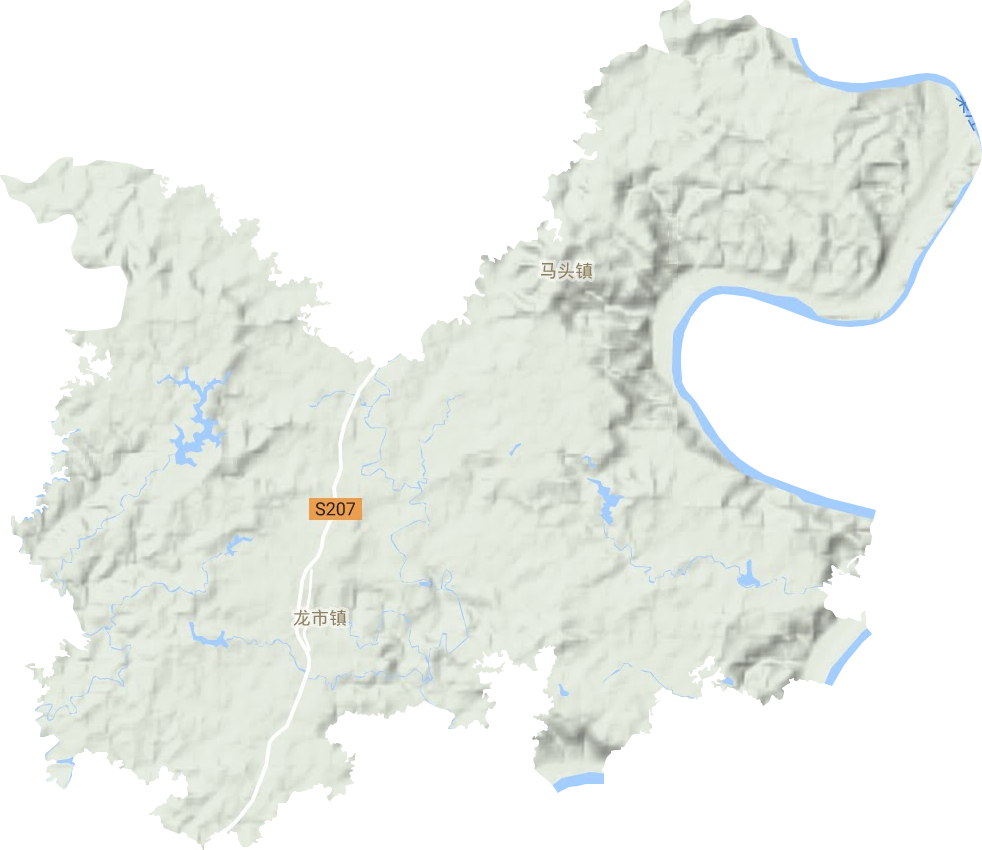 龙市镇地形地图