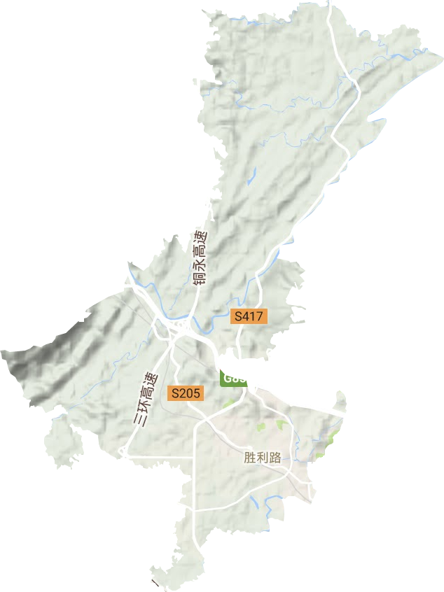胜利路街道地形地图