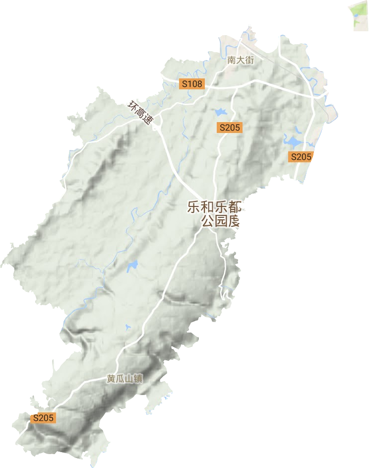 南大街街道地形地图