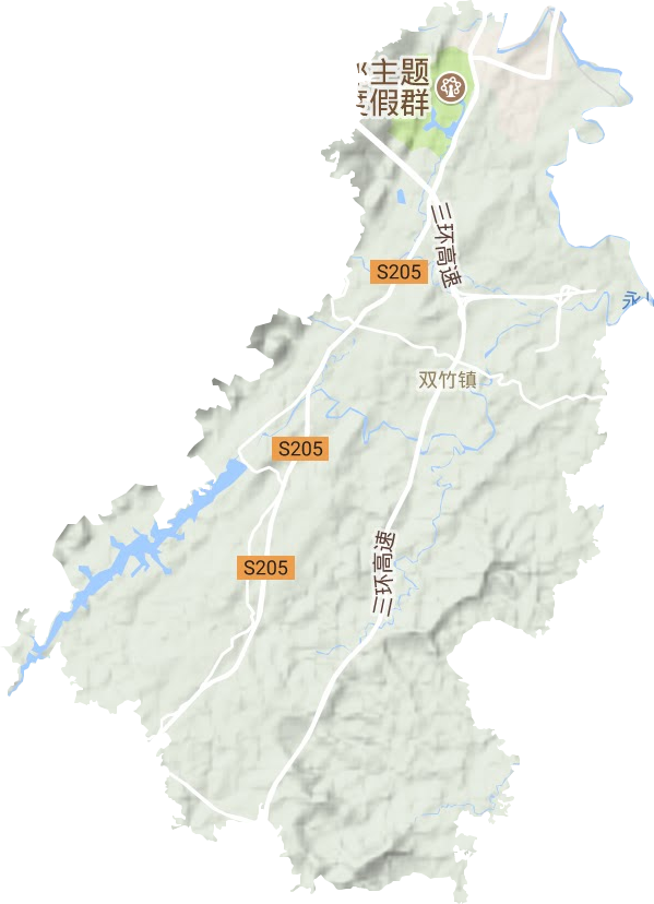 卫星湖街道地形地图