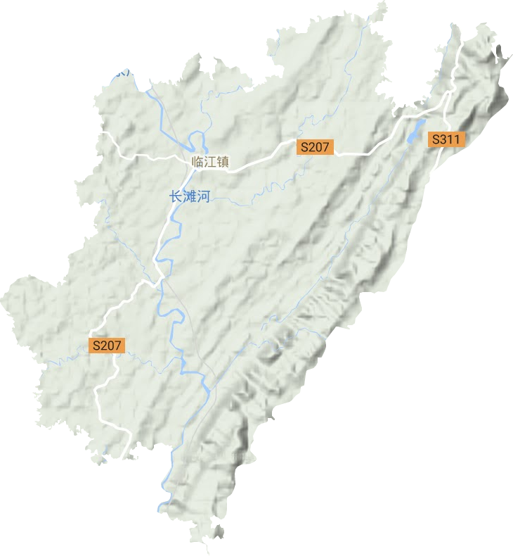 临江镇地形地图