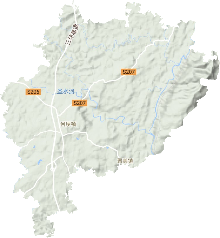 何埂镇地形地图