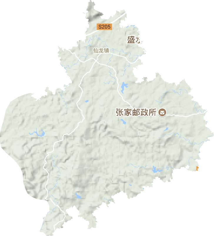 仙龙镇地形地图
