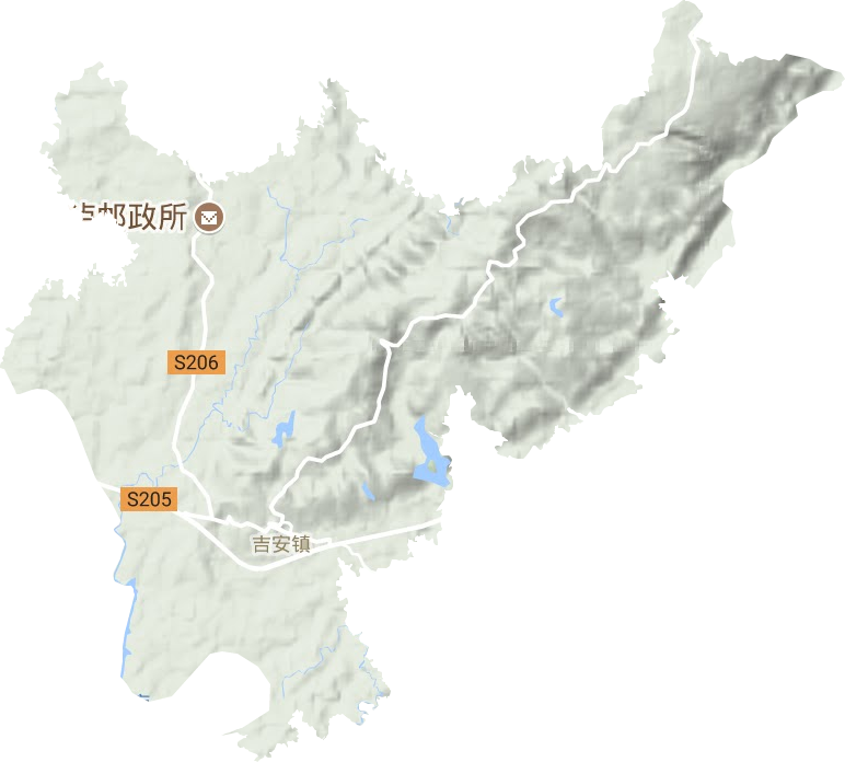 吉安镇地形地图