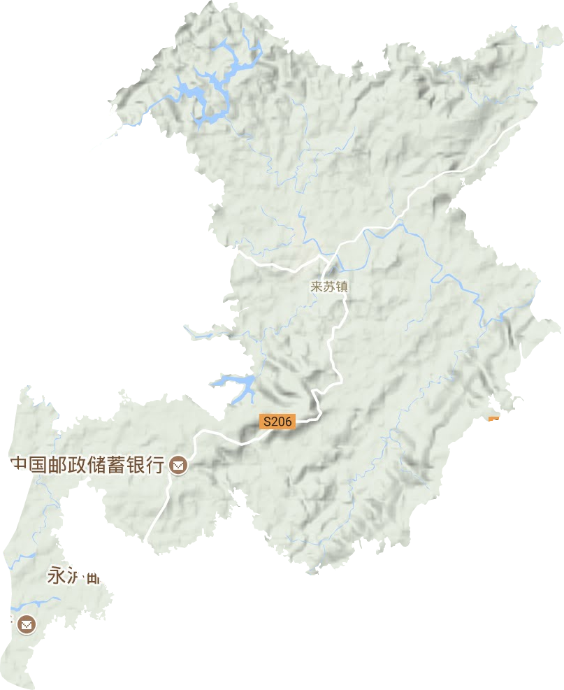 来苏镇地形地图