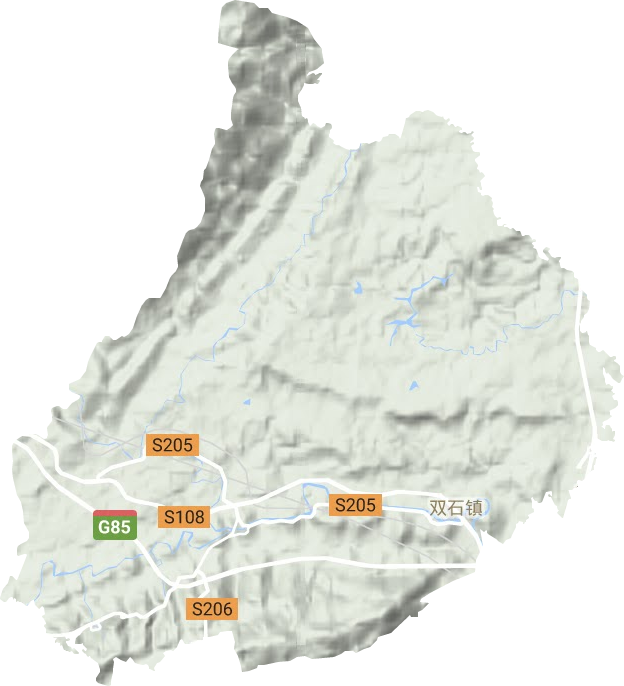 双石镇地形地图