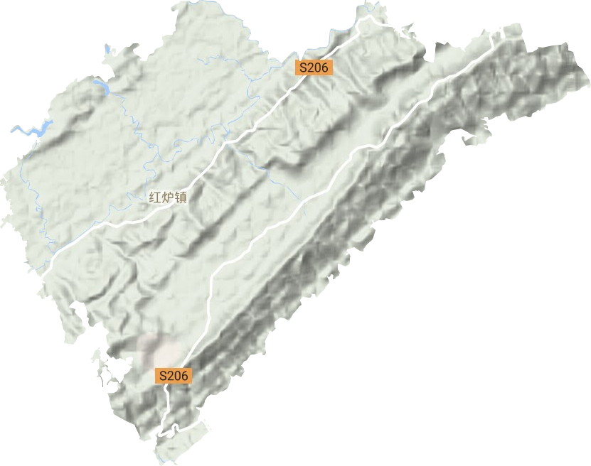 红炉镇地形地图
