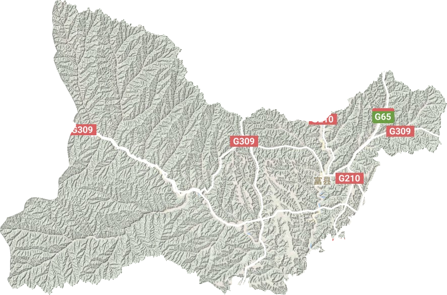 富县地形地图