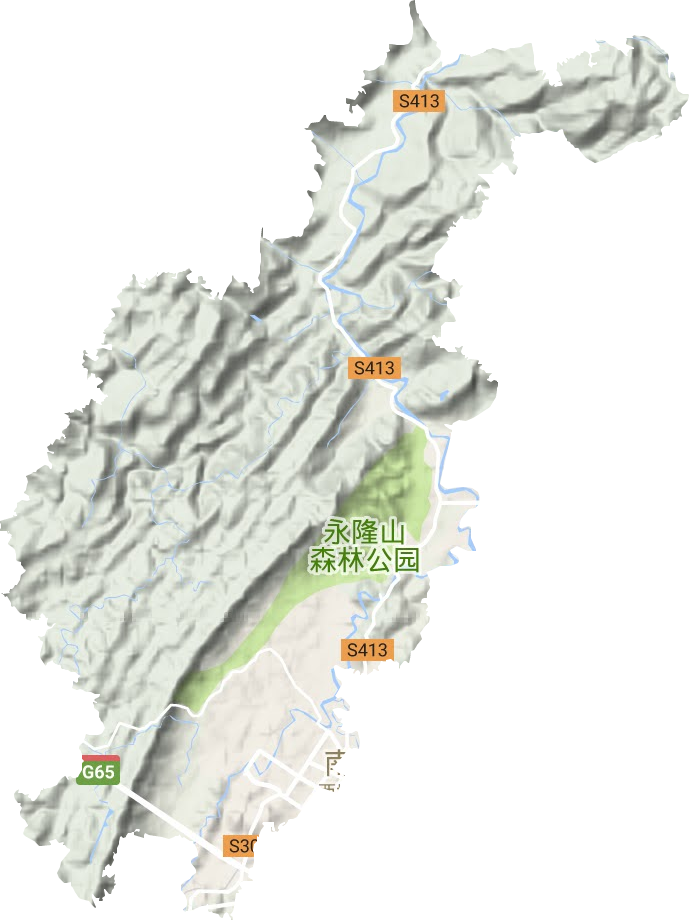 西城街道地形地图