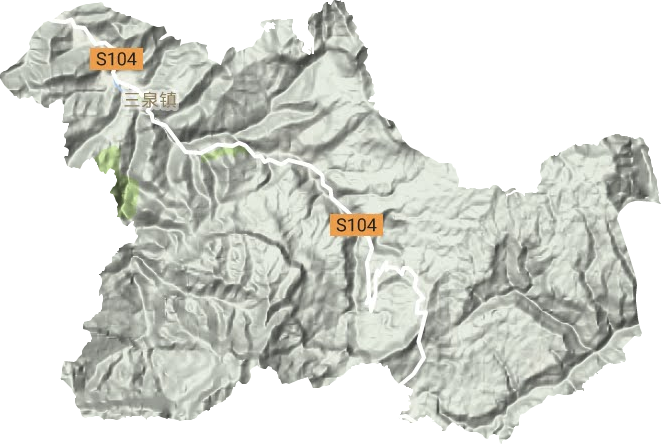三泉镇地形地图