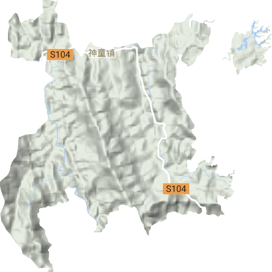 神童镇地形地图