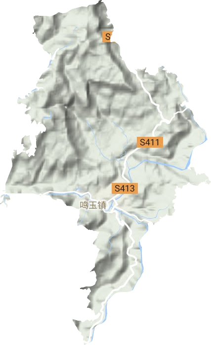 鸣玉镇地形地图