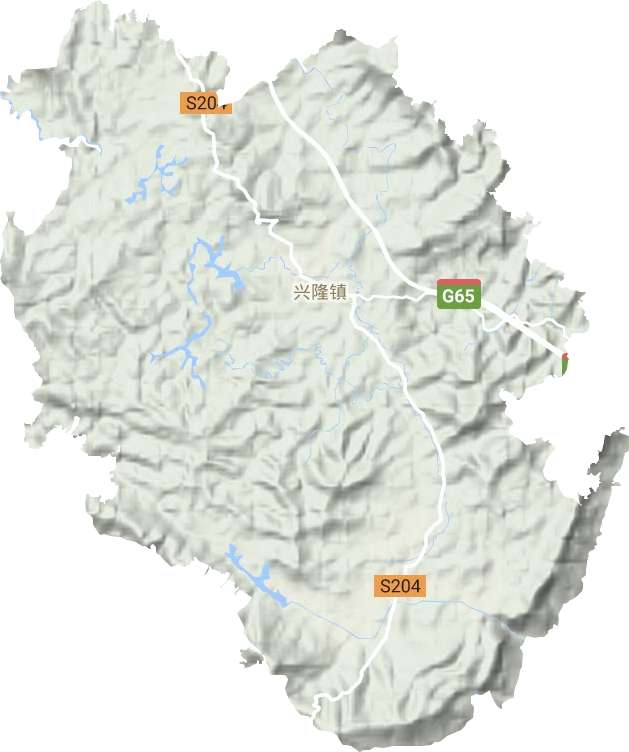 兴隆镇地形地图