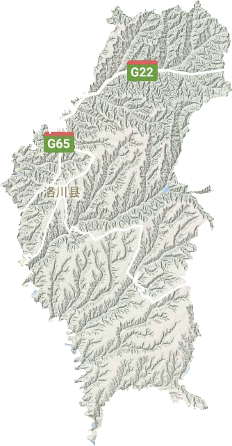 洛川县地形地图