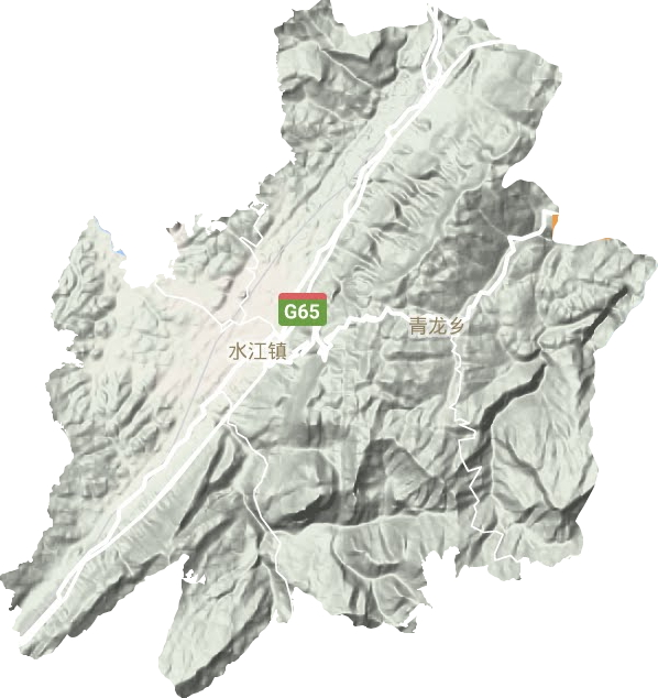 水江镇地形地图