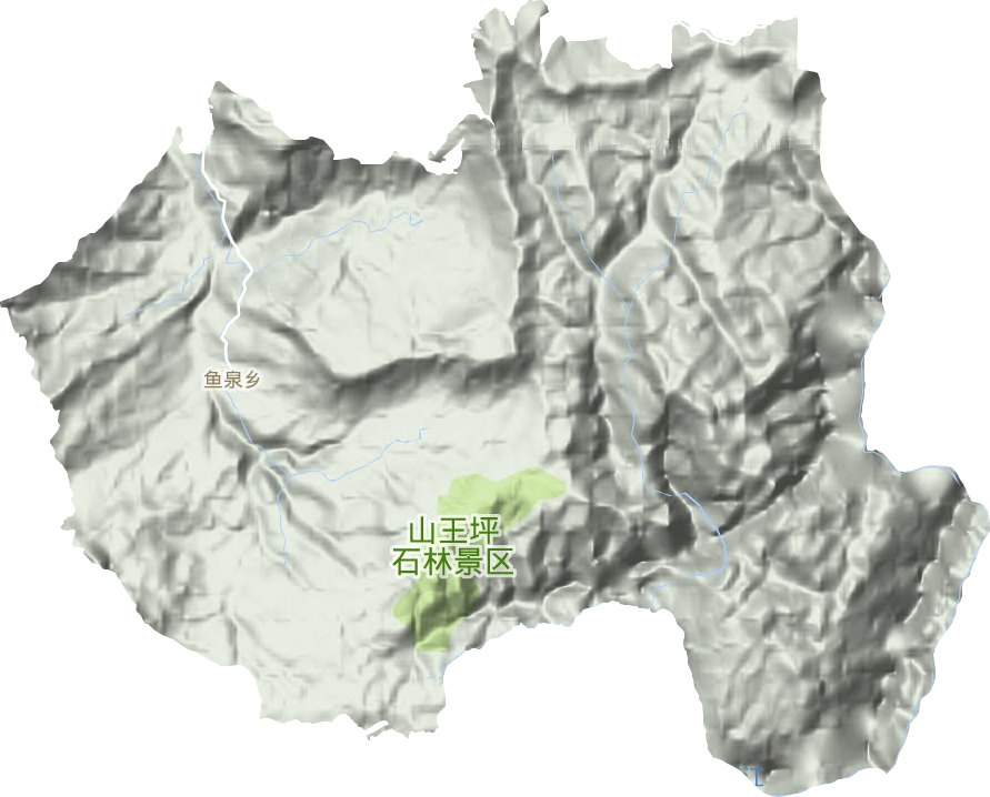 山王坪镇地形地图