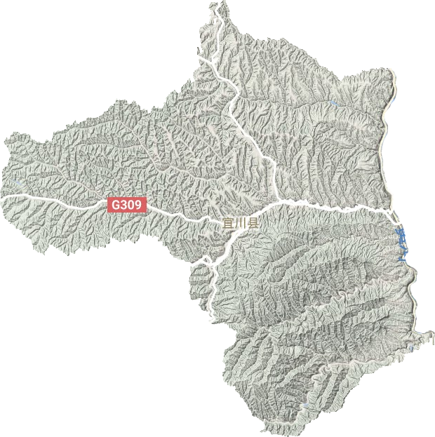 宜川县地形地图