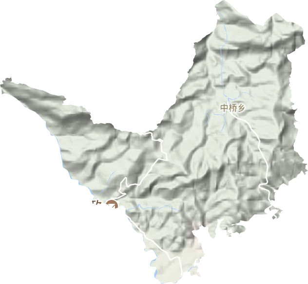中桥乡地形地图