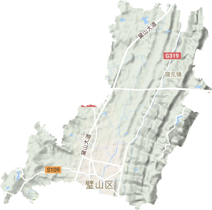 璧城街道地形地图