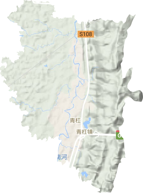 青杠街道地形地图