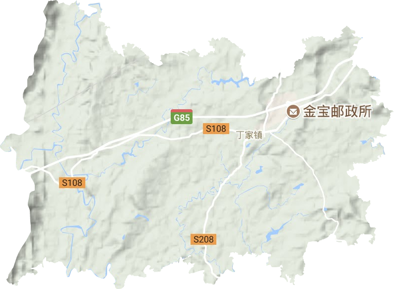 丁家街道地形地图