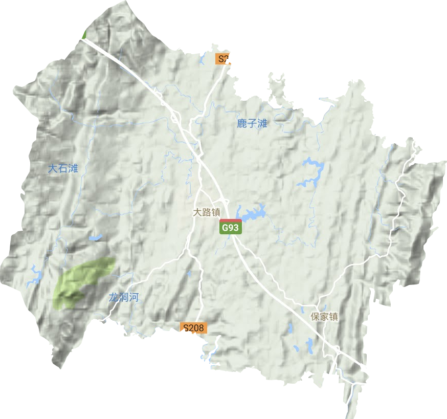 大路街道地形地图
