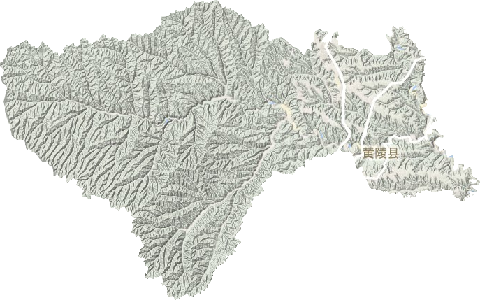 黄陵县地形地图