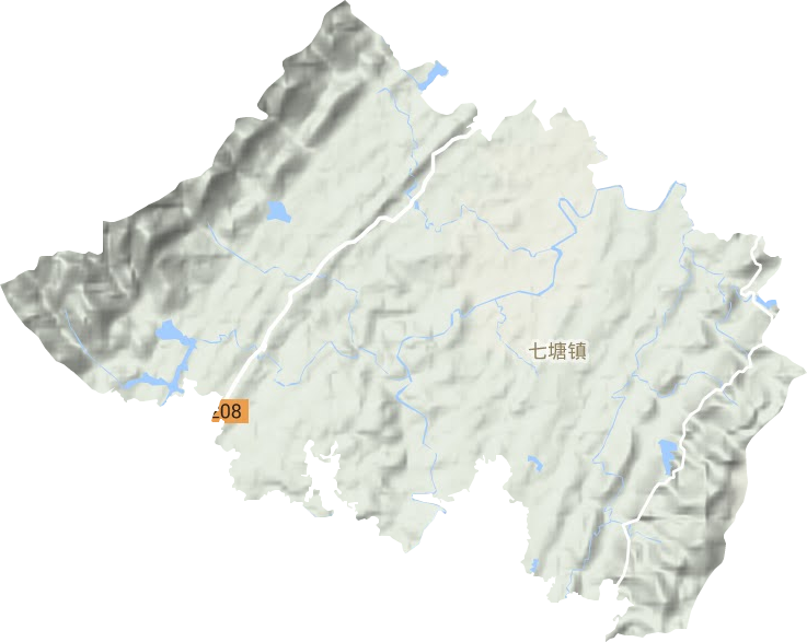 七塘镇地形地图