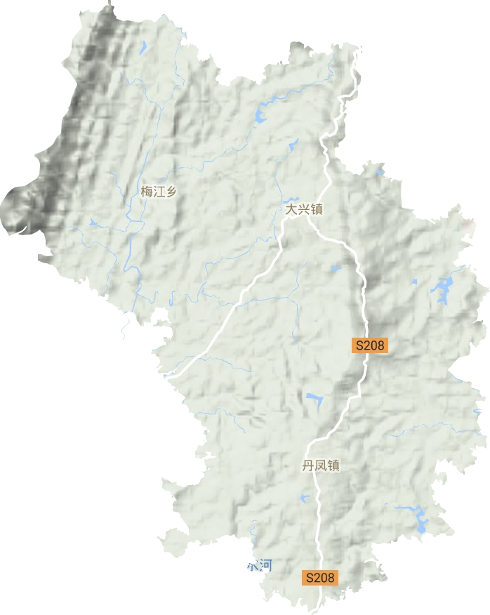 大兴镇地形地图