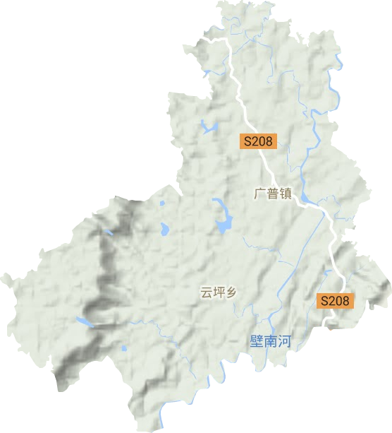 广普镇地形地图