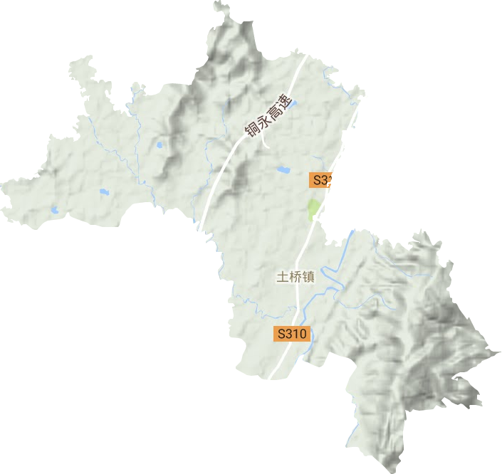 土桥镇地形地图