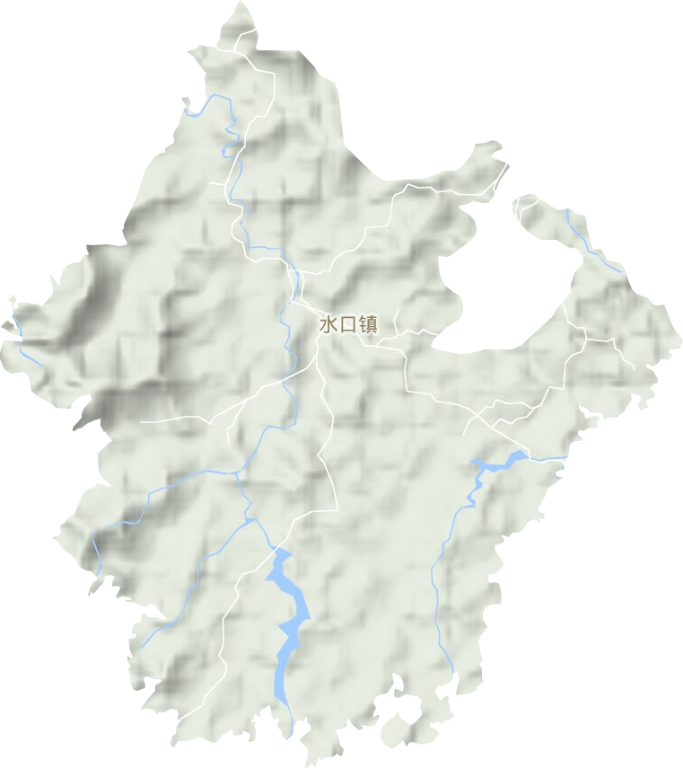 水口镇地形地图