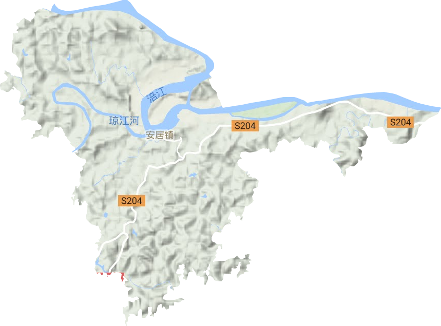 安居镇地形地图