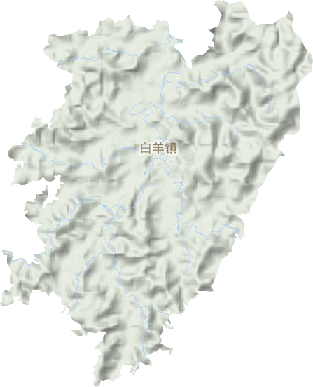 白羊镇地形地图