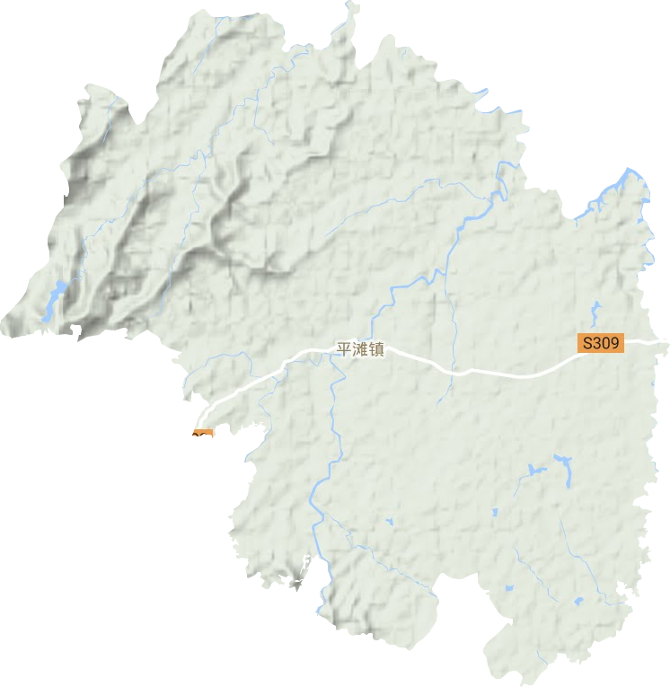 平滩镇地形地图