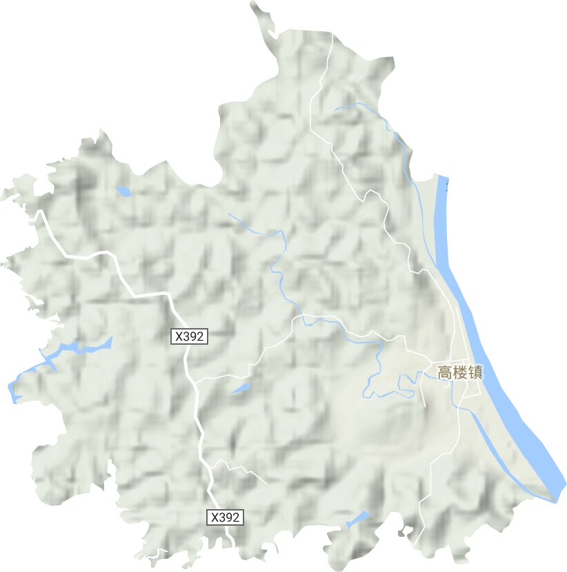 高楼镇地形地图