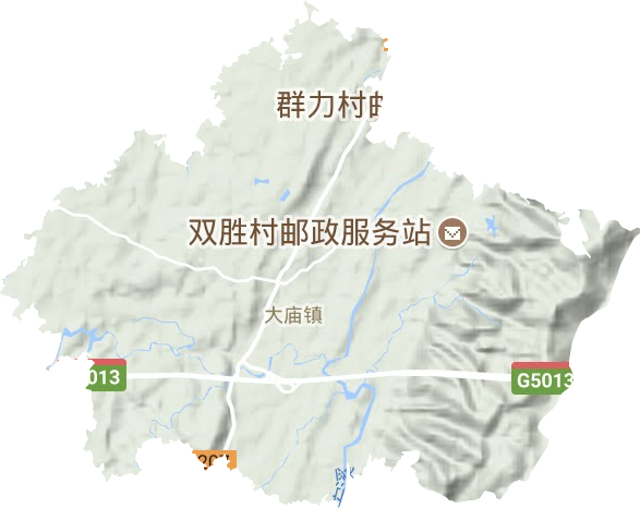 大庙镇地形地图