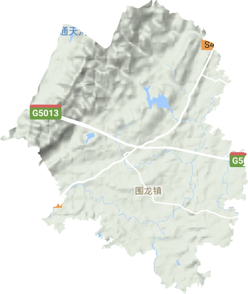 围龙镇地形地图